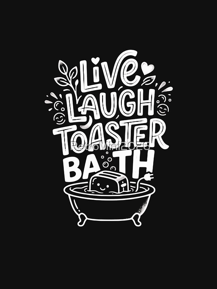 Live Laugh Toaster Bath Dark Humor Sarcastic Meme Quote by RetroMini2026