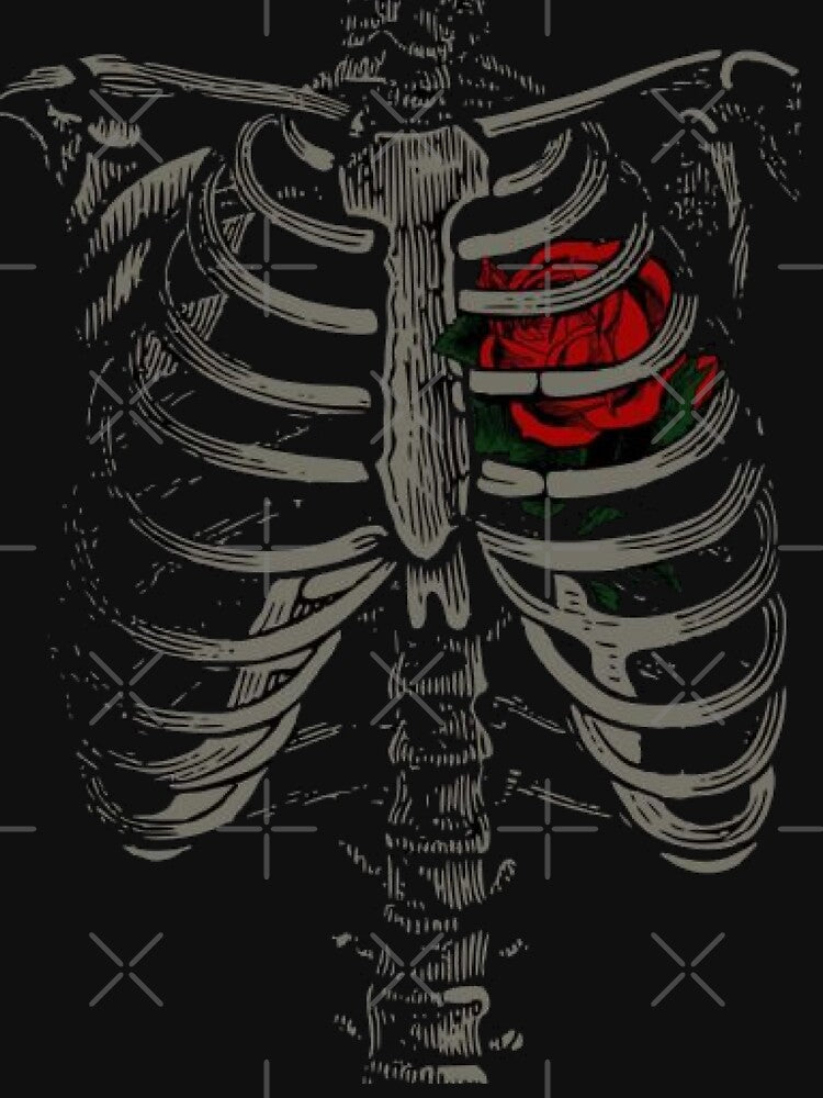 Rib cage with Rose, T-shirt by SLV7R