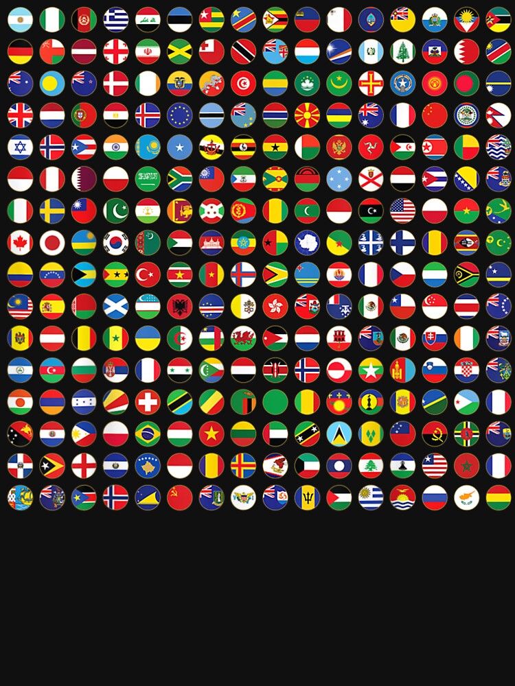 World Flags Cool Travel 256 Flag International Learning by Rosartistshop