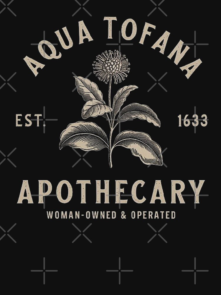 Aqua Tofana Vintage Apothecary Design – Historical Botanical Art with Dark Aesthetic by love3617