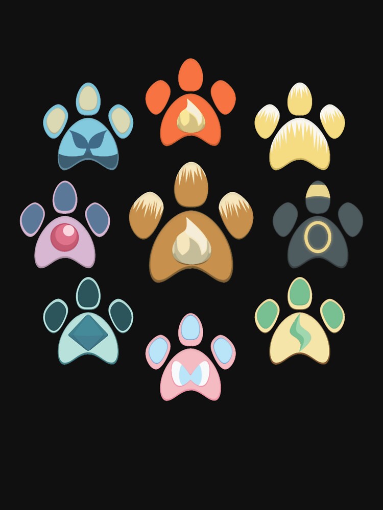 Eeveelution Pawprints by caradocorbornes