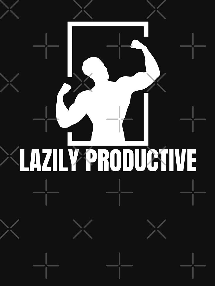 Lazily Productive Muscular Man Flexing Biceps Funny Gym Humor Gift by SHREE ART STUDIO