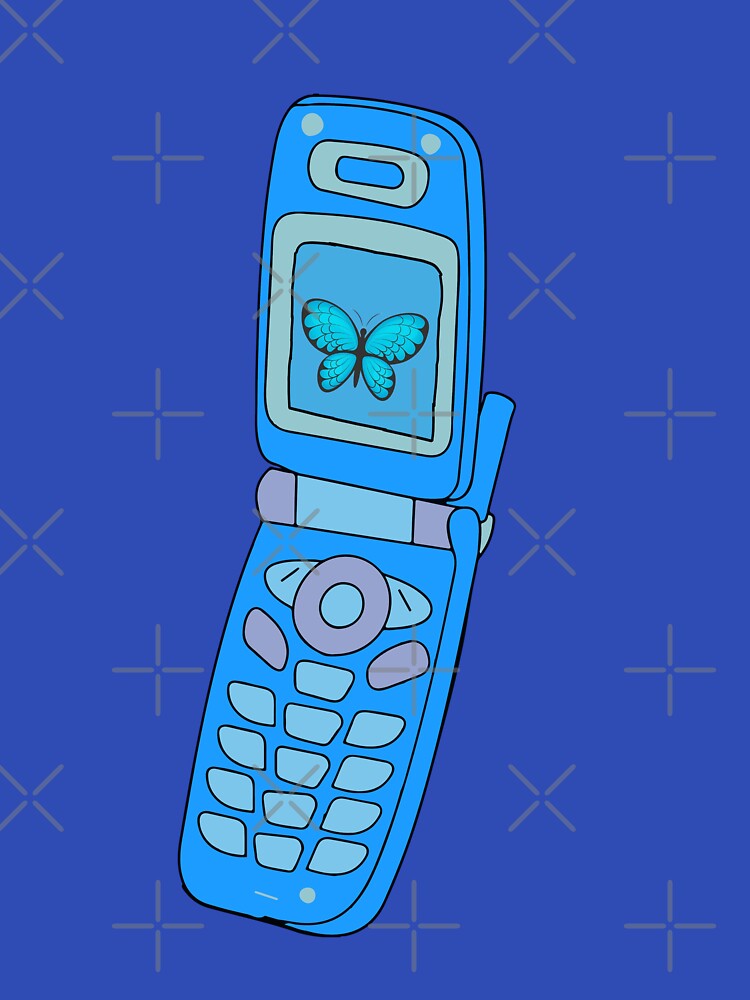Y2k blue butterfly flip phone design by azzeddine  ⭐⭐⭐⭐⭐