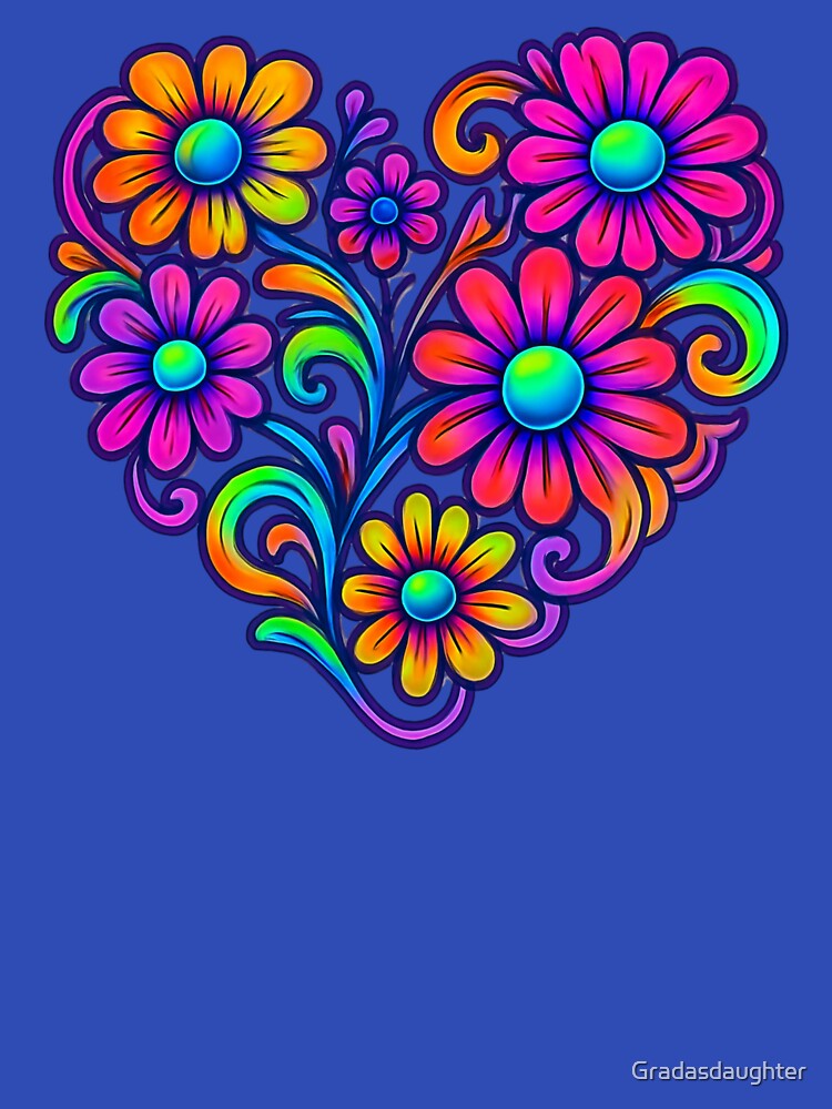 Colorful Heart - Boho Flowers by Gradasdaughter
