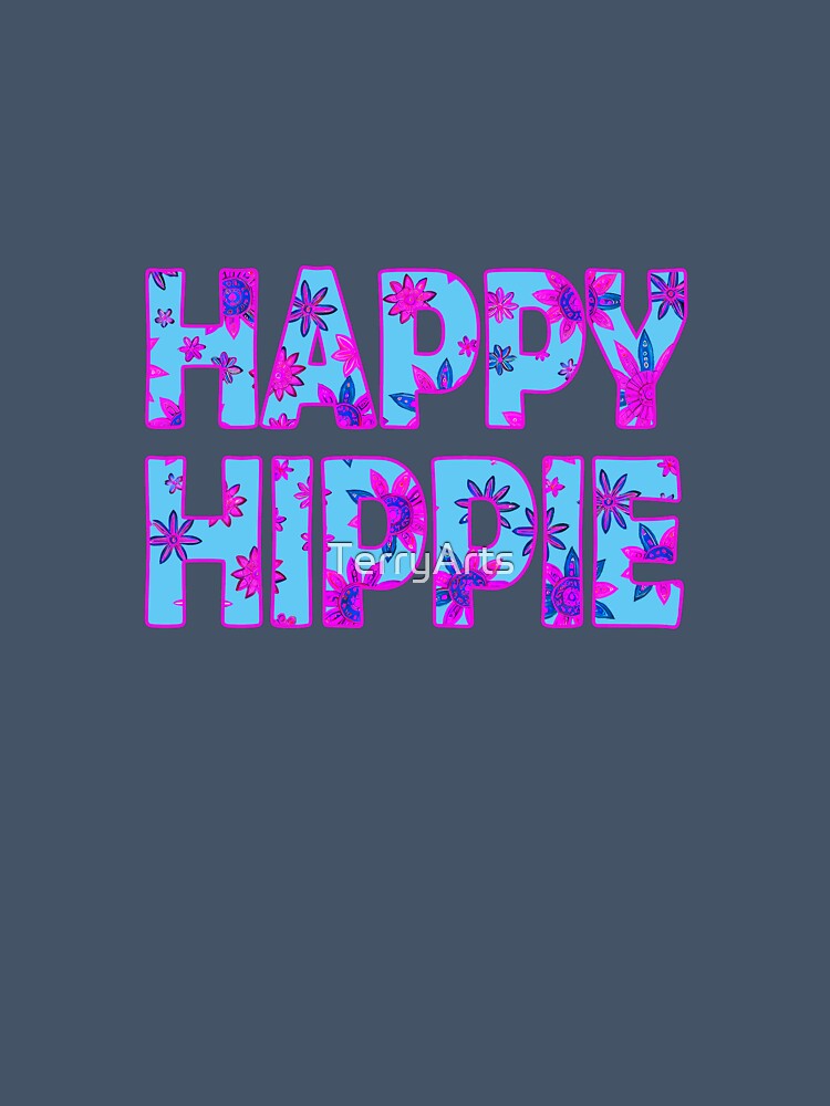Happy Hippie Words Flower Power Free Spirit Hippie Vibes 1 of 4 by Beachy