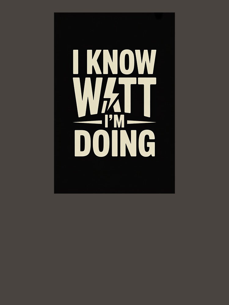 I Know Watt I’m Doing – Funny Electrician Science Pun Typography by Human After All