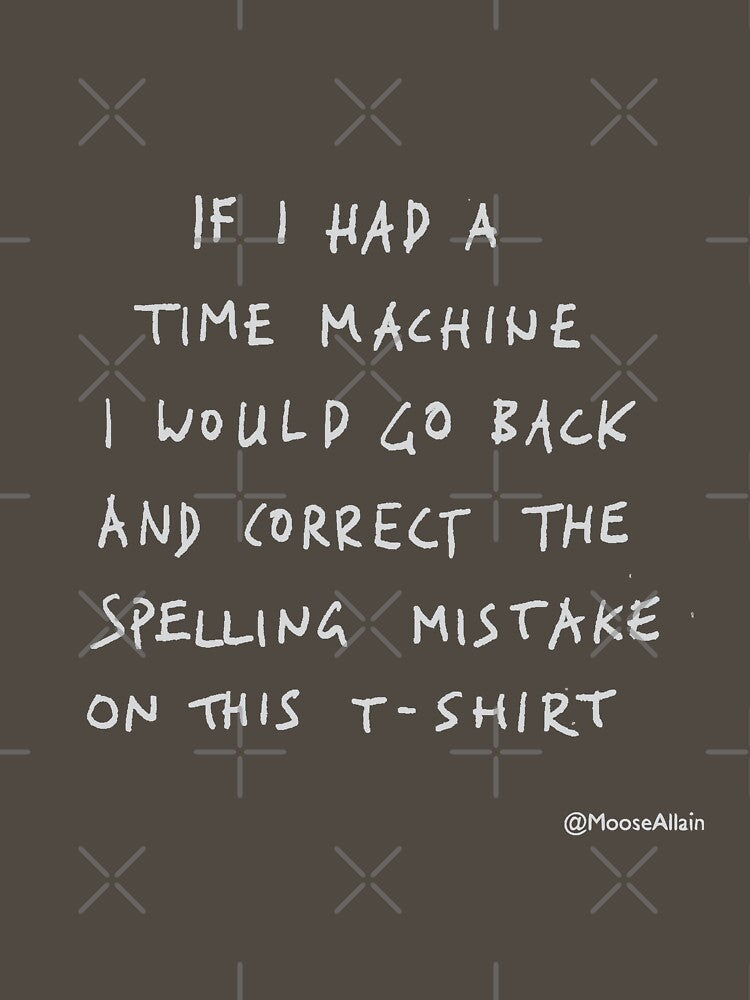 Time machine - Pale grey text for dark t-shirts by worldofmoose