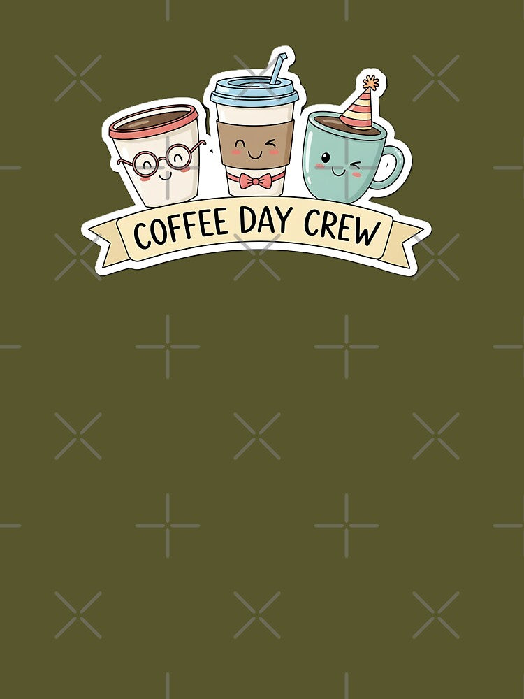 Playful Cartoon Illustration of Coffee Day Crew Kawaii by Zen Aura Studio