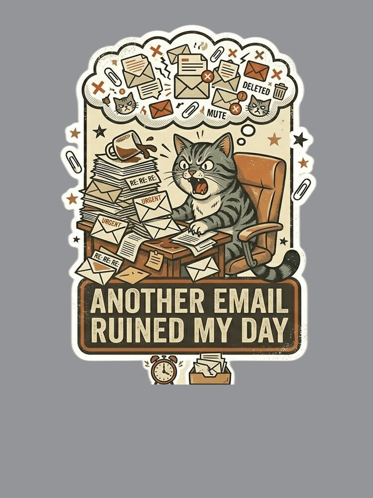 Another Email Ruined My Day Cat – Funny Office Humor by Dada-arts
