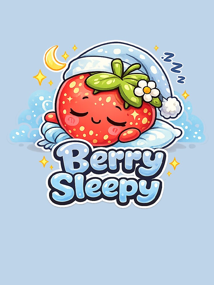 Berry Sleepy – Kawaii Strawberry Asleep Under the Moon | Cute Character by apanoracar