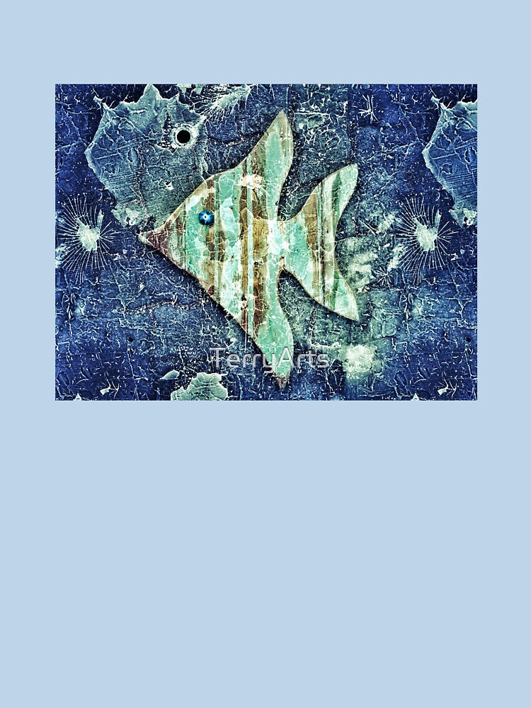 Angel Fish Abstract Grunge Style Beach House Décor 2 of 2 by Beachy
