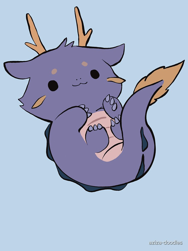 Cozy baby dragon - sleepy purple forest dragon by aziza-doodles