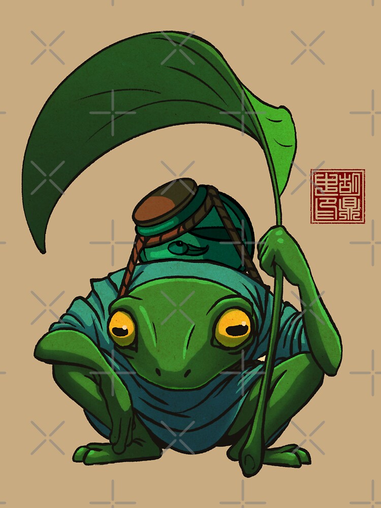 A Frog and His Son Inspecting by DingHuArt
