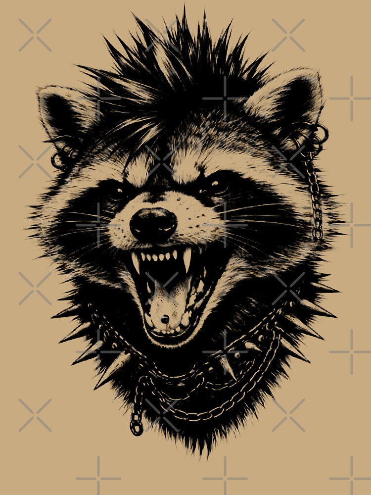 Punk Raccoon Trash Panda Punk Rock Animal Art by Eh Plus Designs
