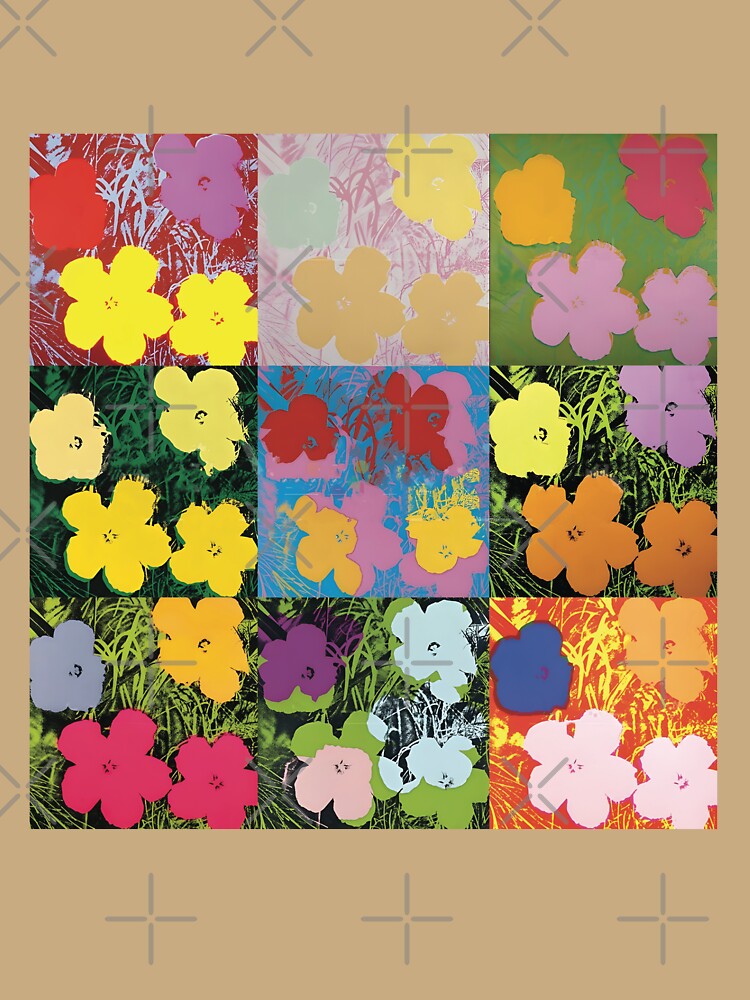 Flowerhol Warhol Prints Flowers 2 Pink, Yellow and Orange by Artone369