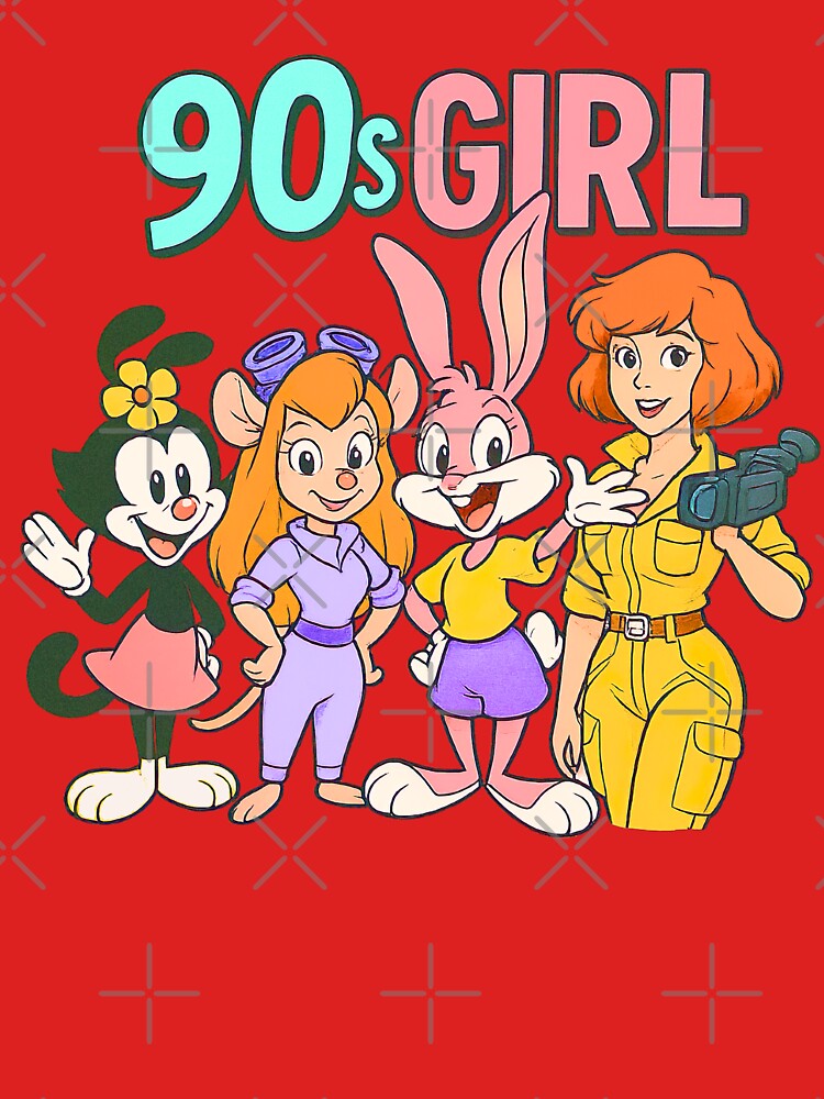 90s Girl Kidcore Retro Throwback Vintage Cartoon Ladies Tribute by 90snerd