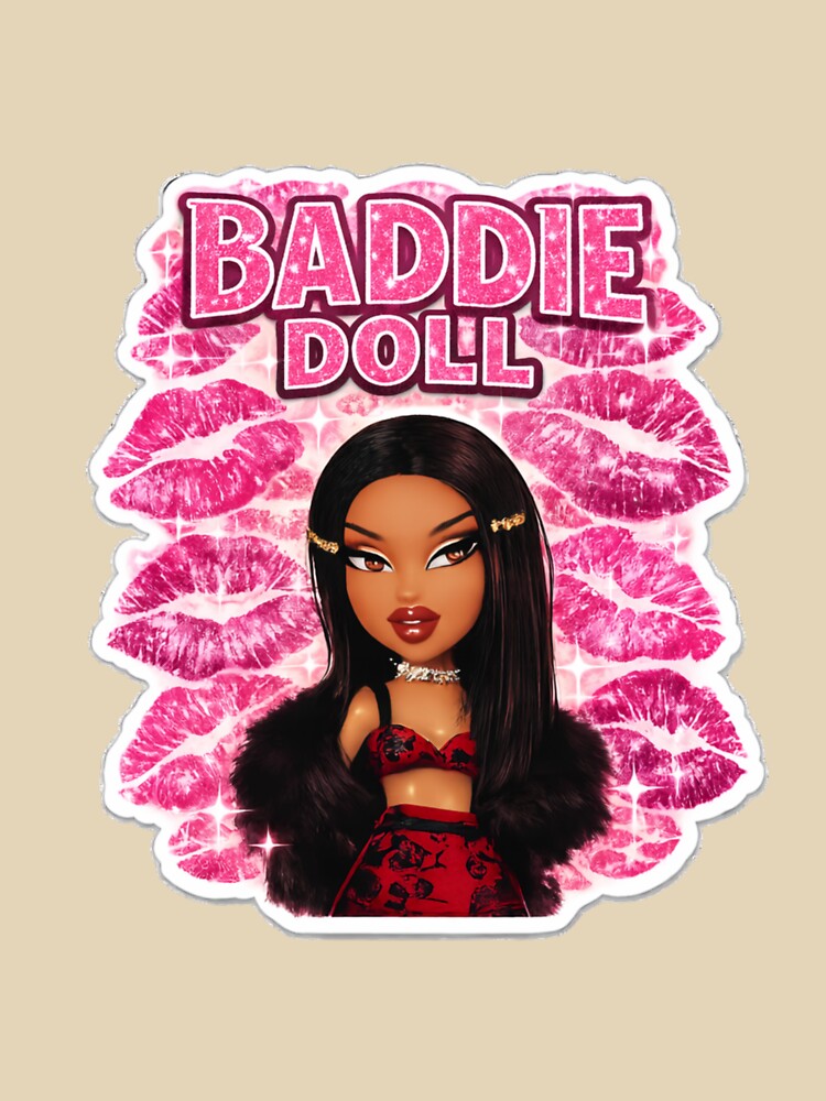 Baddie Doll – Y2K Glam Girl Aesthetic Pink Lips Design by Aura.Creative