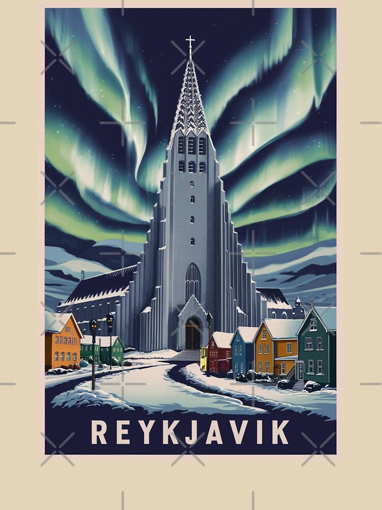 Reykjavik Vintage Travel Poster by TravelerRat