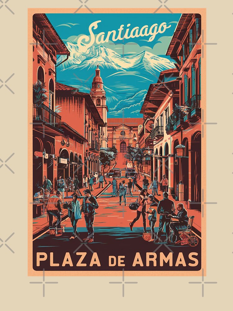 Santiago Vintage Travel Poster by TravelerRat