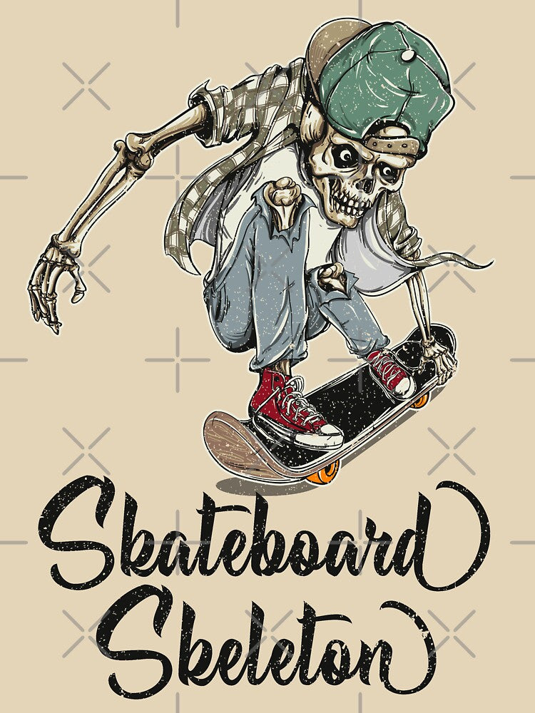 Skateboard Skeleton Classic T-Shirt, Forever Skate Style, Best Friend Shirt, Best Friend Gifts by Ristinga