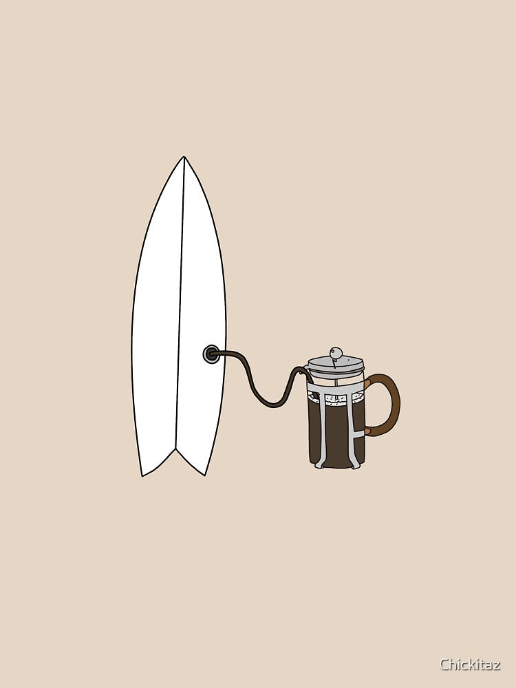 Surfboard coffee fuel by Chickitaz