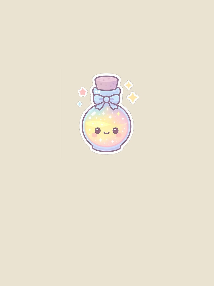 Kawaii Magic Potion Stickers – Pastel Rainbow Bottle by ClipVictuumArts
