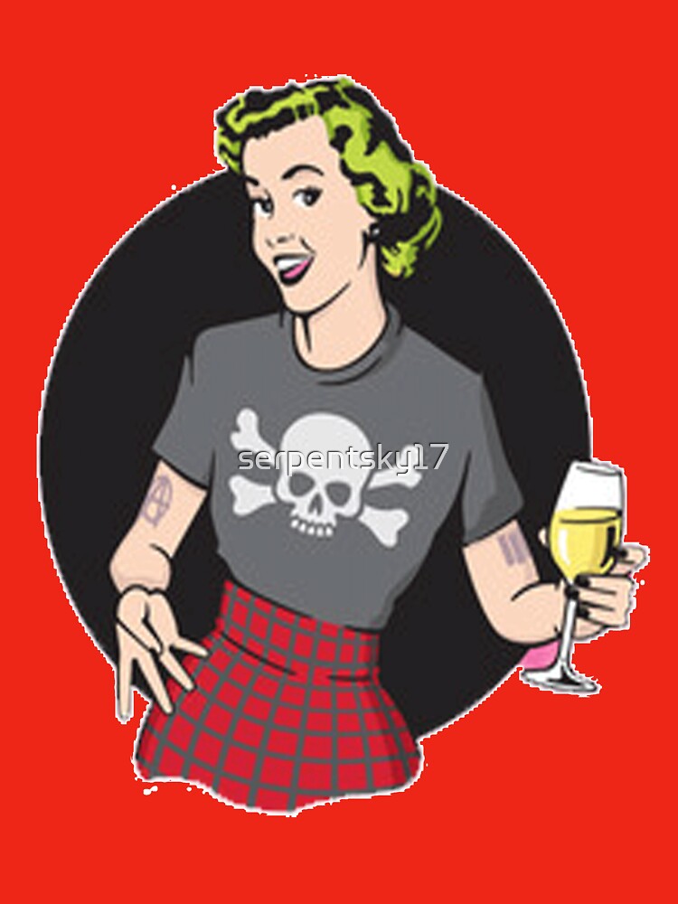 Punk Rock Girl With Wine by SerpentSkyArts