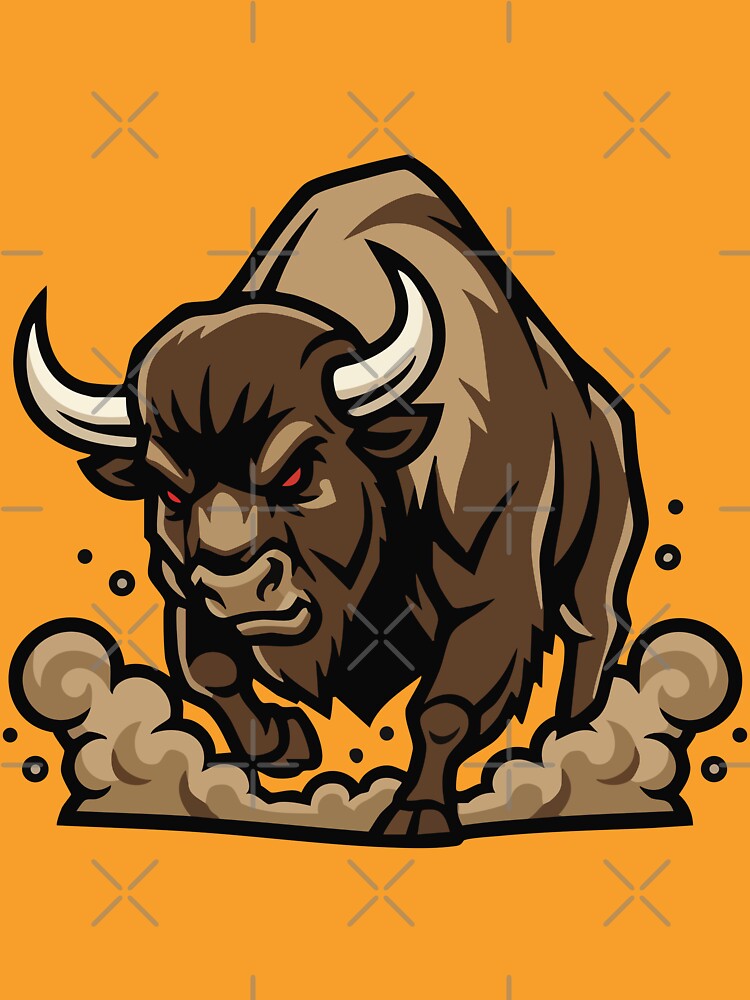 Wild Bison Charge Mascot Buffalo Spirit by PixelStudioBe