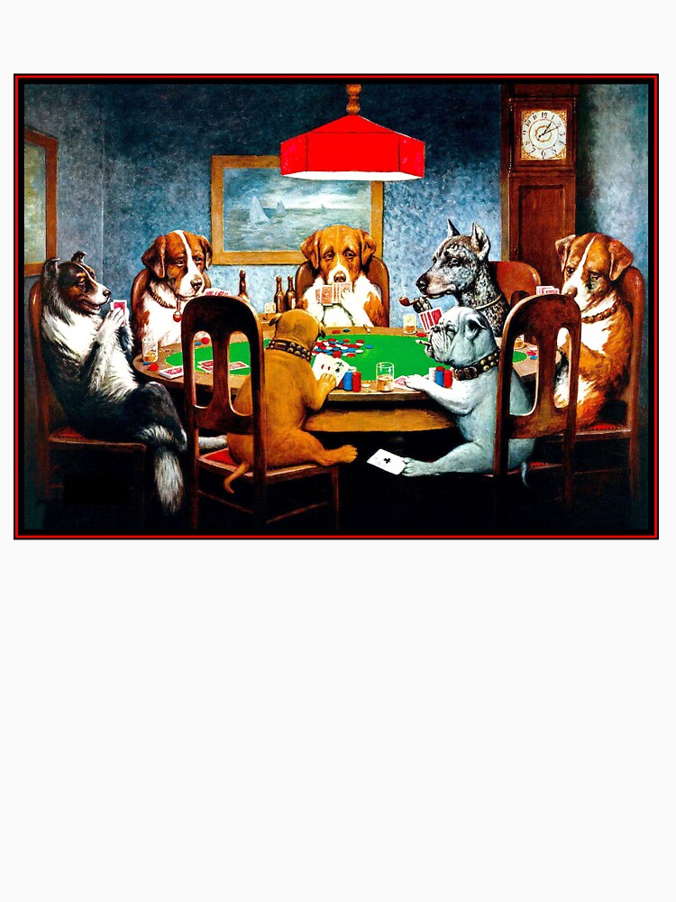 DOGS PLAYING POKER : Vintage C M Coolidge Print by posterbobs