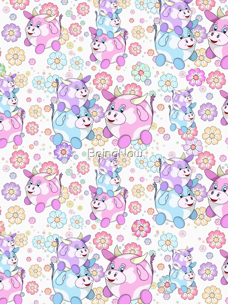 cartoon bubble cows pattern by BeingNow