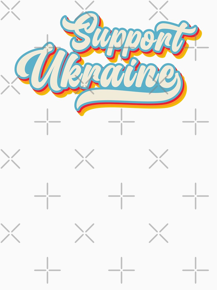 Support Ukraine Old Blue Red Typography Phrase by Vasabi88