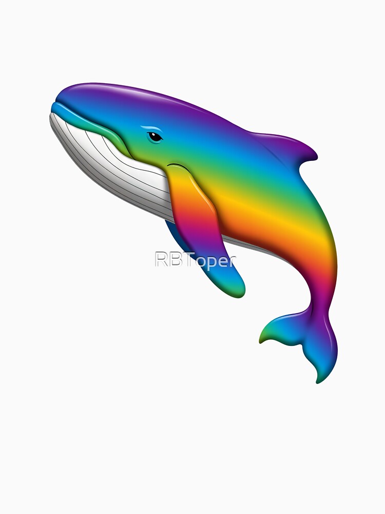 Rainbow Whale Art – Colorful Ocean Animal Illustration by RBToper