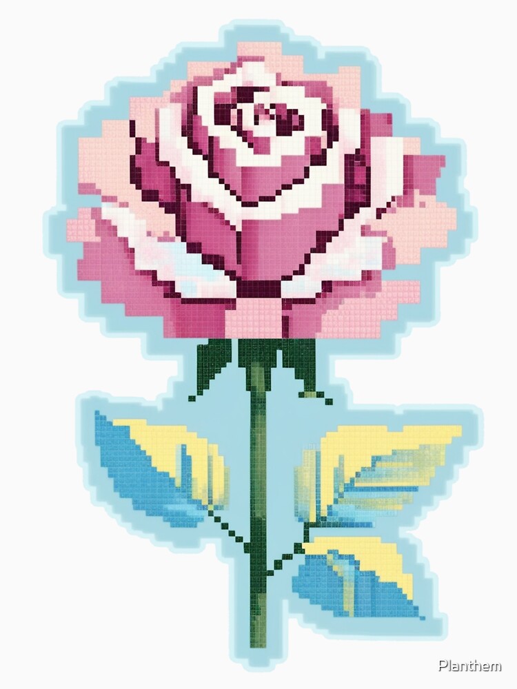 8-Bit Glowing Pink Rose by Planthem