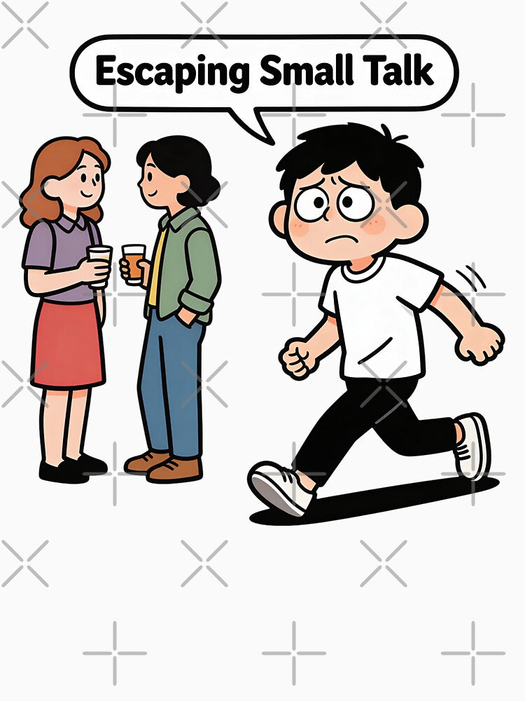 Escaping Small Talk Funny Introvert Escape by LowBattery Social Club