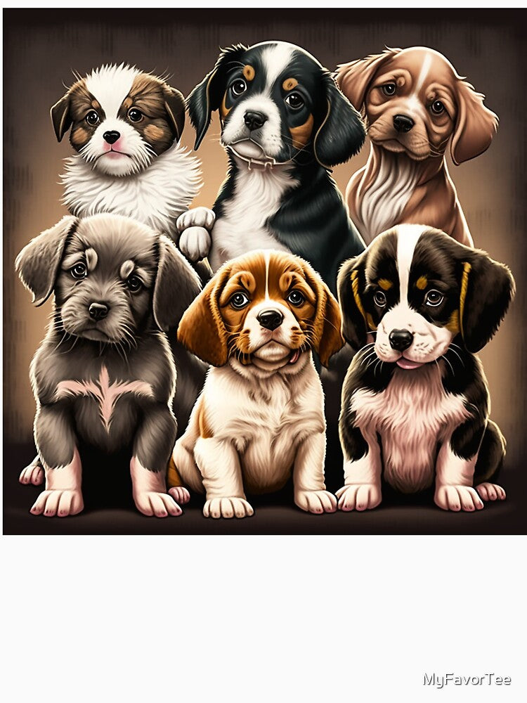 Awesome Puppies Portrait by MyFavorTee