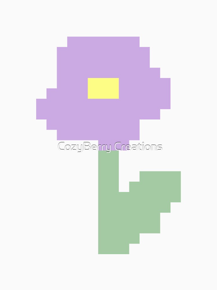 Purple Pixel Flower by CozyBerry Creations