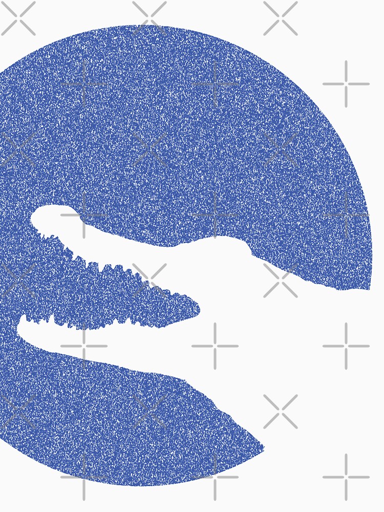 Minimalist Distressed Blue Alligator Moon by pelagio