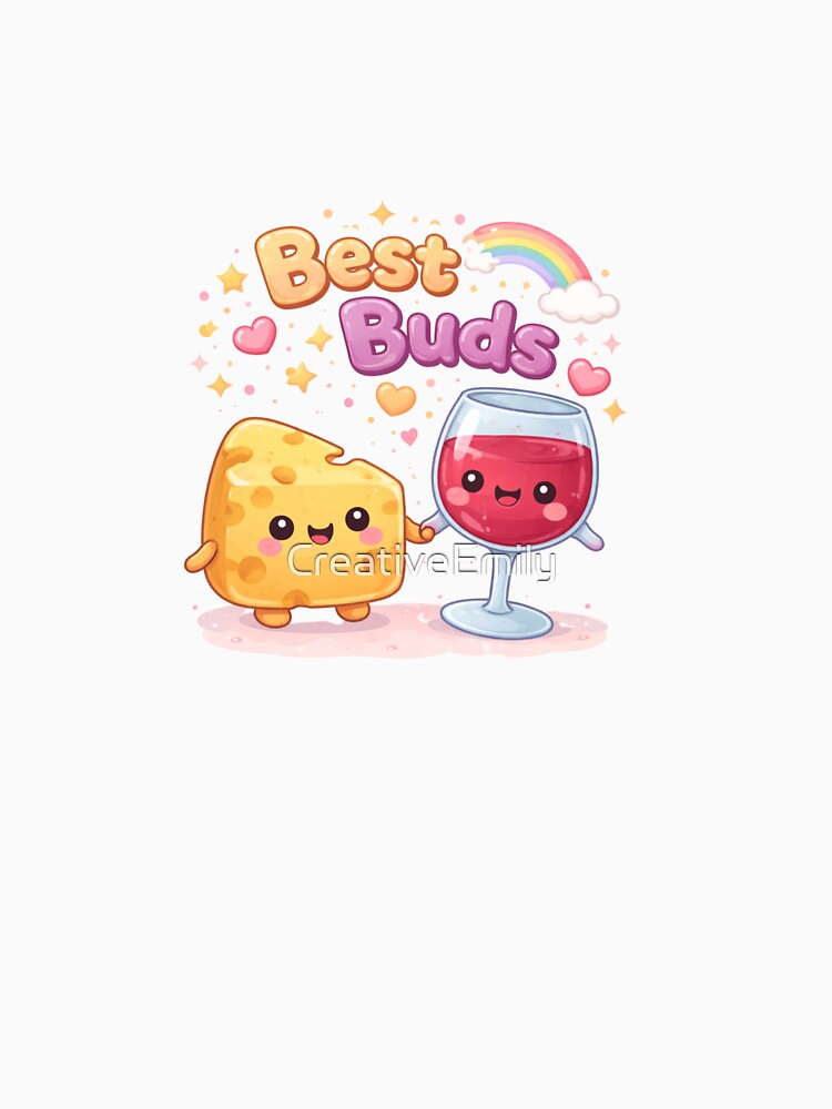 Best Buds Cheese and Wine Kawaii by CreativeEmily