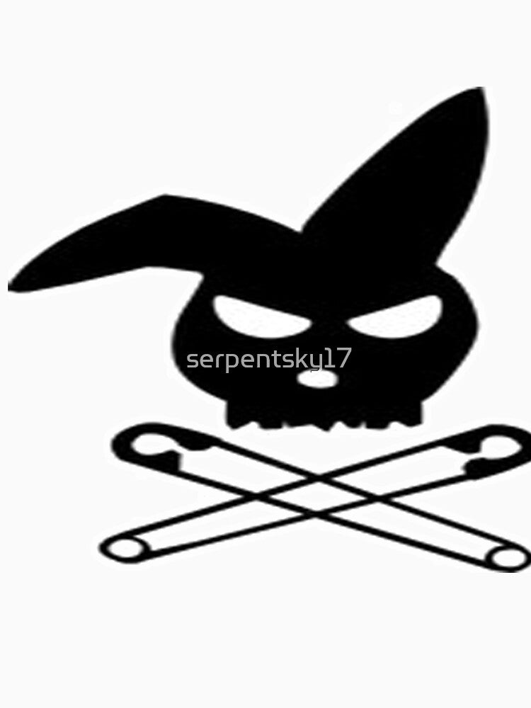 Rabbit and Safety Pin Skull and Crossbones by SerpentSkyArts