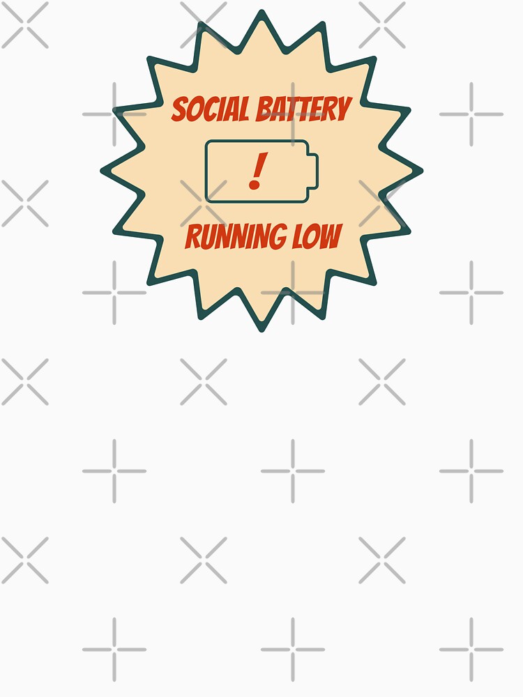 Retro vintage social battery running low by kreativdesigns_