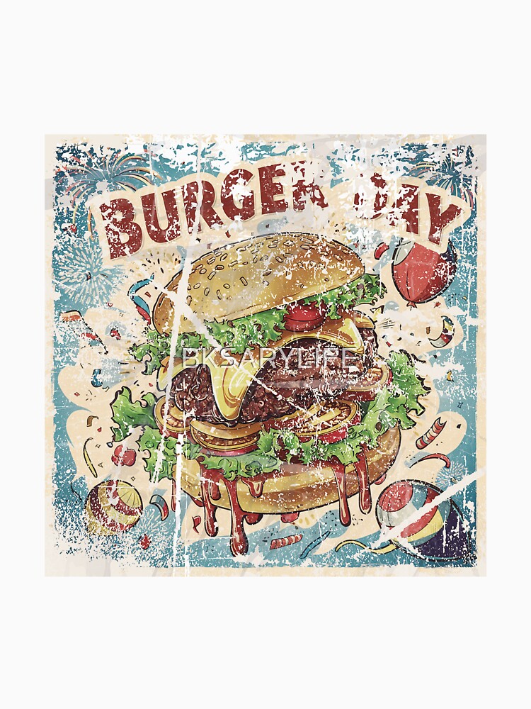 vintage style special burger day art with cartoon effects by BKSARYLIFE