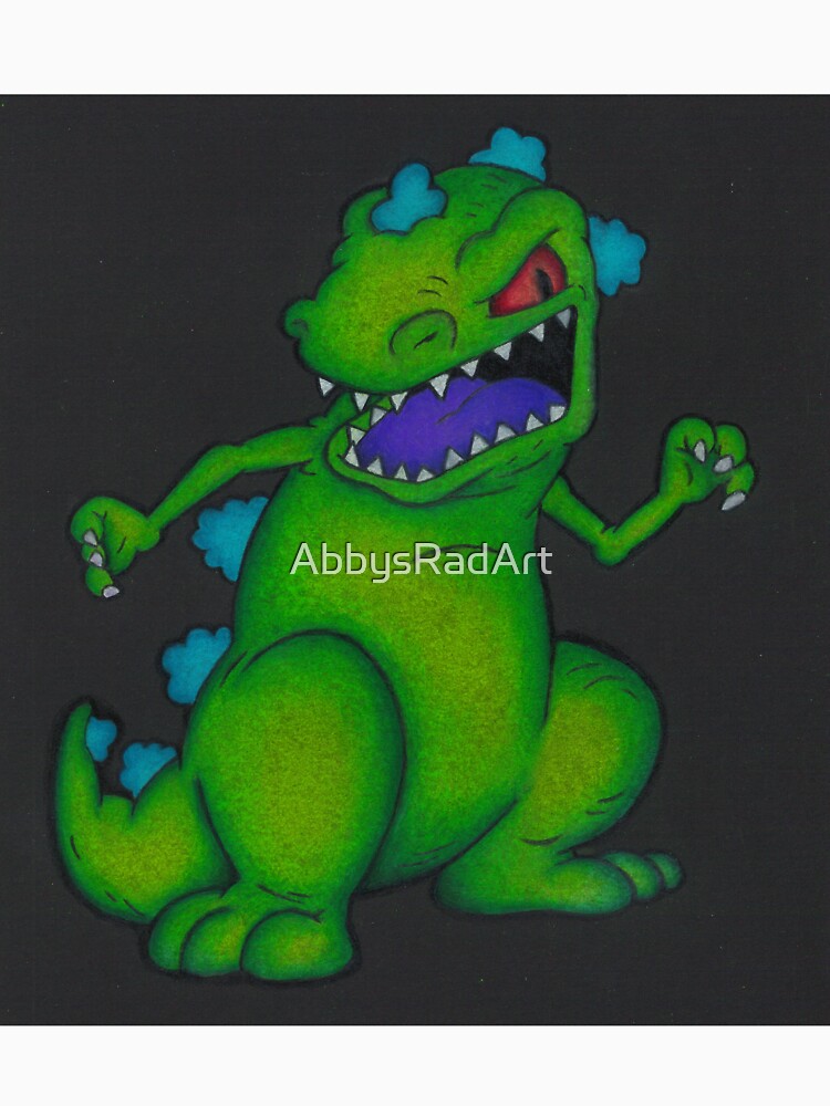 Reptar Rugrats Pencil Drawing Dinosaur T-Rex Nickelodeon by AbbysRadArt
