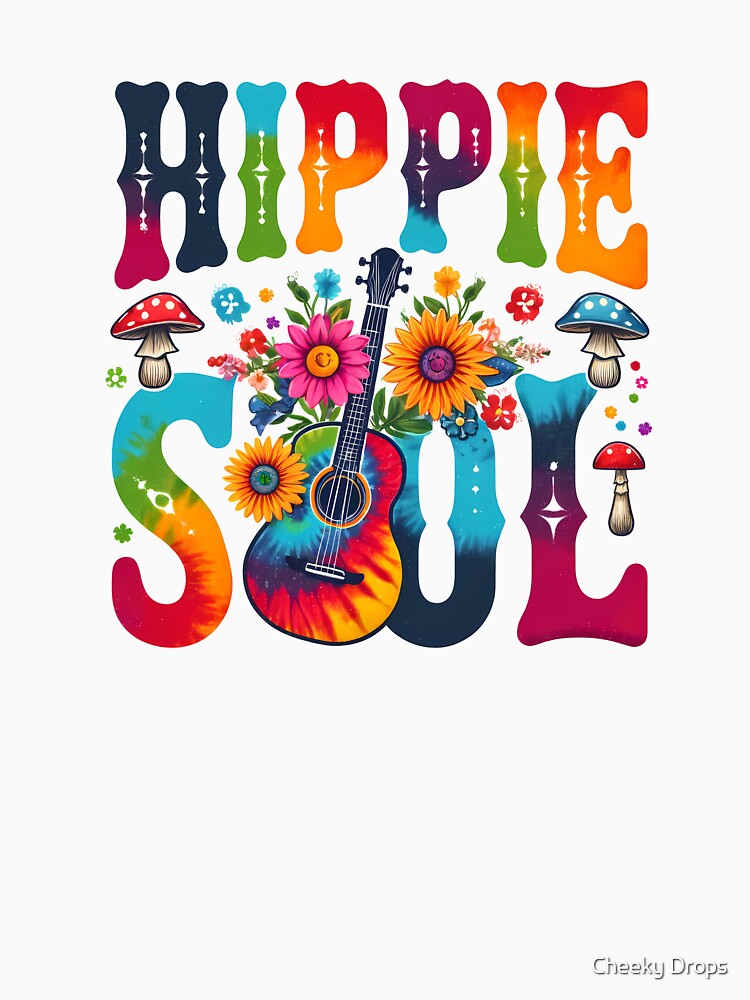 Hippie Soul Boho Guitar Flower Power by Cheeky Drops