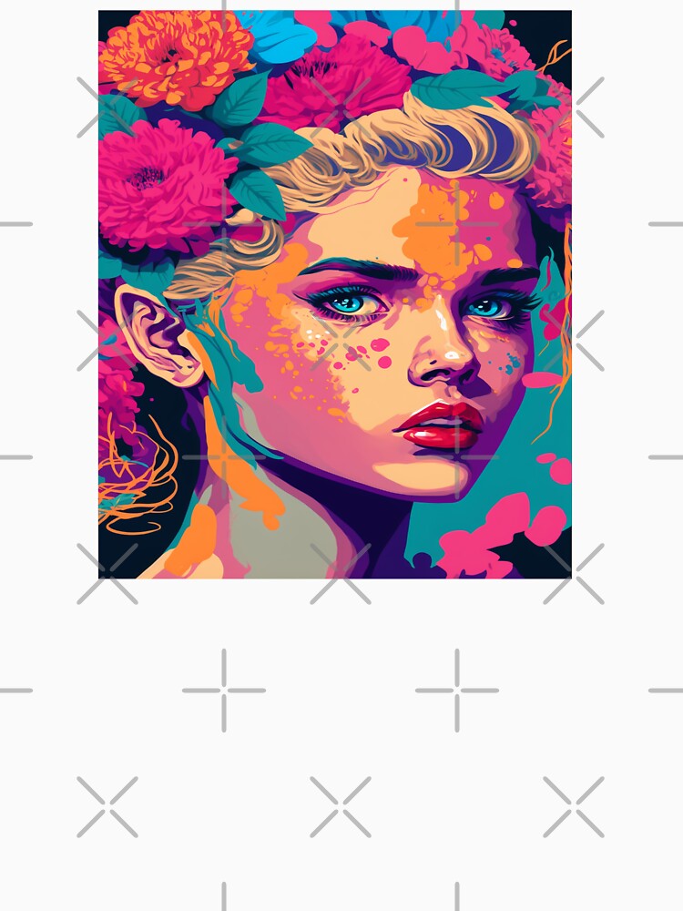 Girl and Flower Pop Art: Add a Modern Twist to Your Wall Décor #MODEL 1 by Thewallart