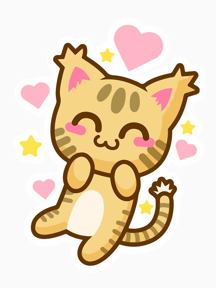 Cute Happy Kitty Cat T-Shirt by AllStarMerch