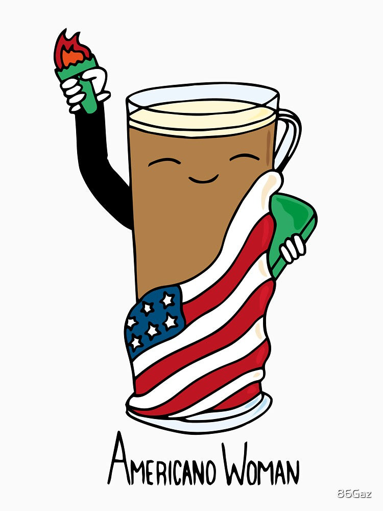 Americano Woman - Colour - Coffee, Americano, Coffee lovers by 86Gaz