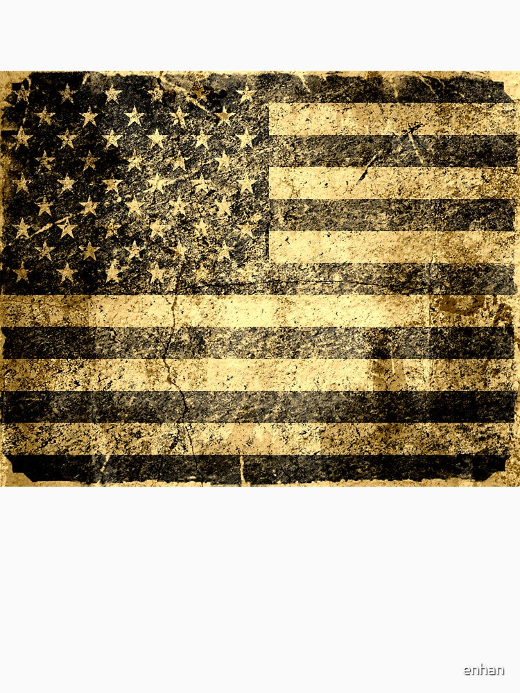 Old American Flag Grunge Cracked Wall by enhan