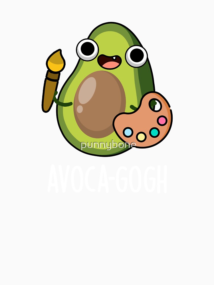 Avoca-gogh Funny Avocado Artist Pun (Dark BG) by punnybone
