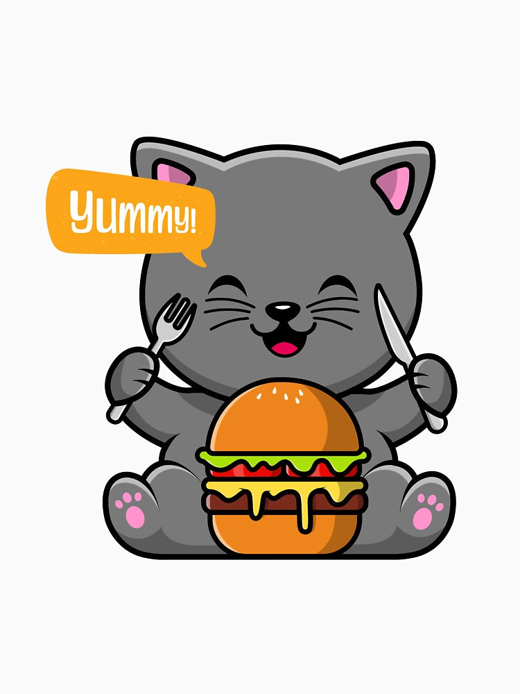 Cute Tiny Kitten Eating Burger by Kaidynz