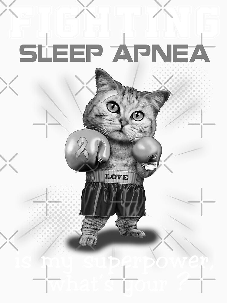 Funny Cat Fighting Sleep Apnea Is My Superpower What's Your by Kohend
